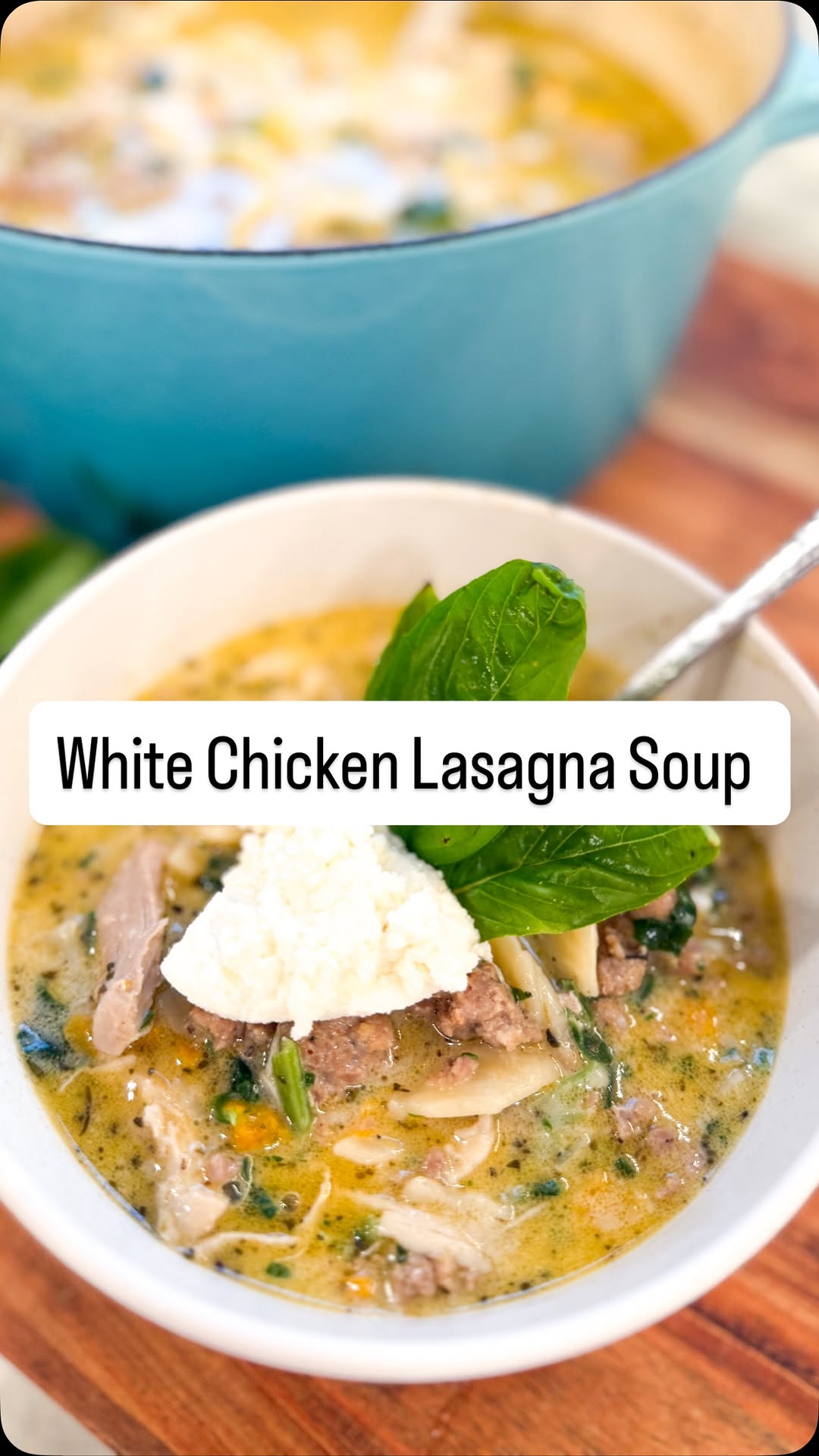 White Chicken Lasagna Soup by Tidal Tastes