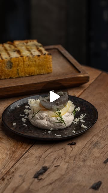 Whipped Roe, Cured Mackerel, and Focaccia Starter by Fallow