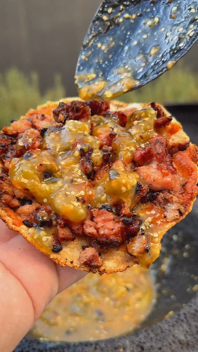 Grilled Sweetbread Volcanoes with Molcajete Salsa by Munchieslabs