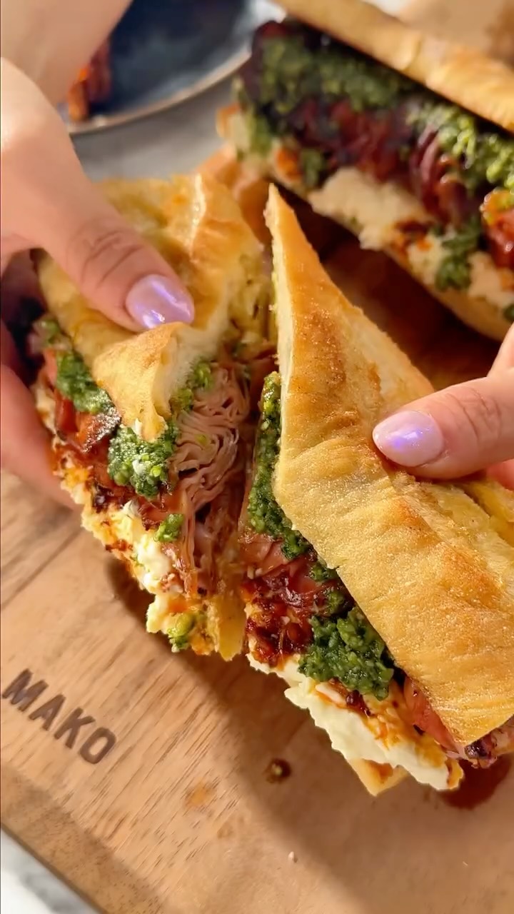 Crispy Mortadella Sandwich with Basil Pesto by Marion S Kitchen