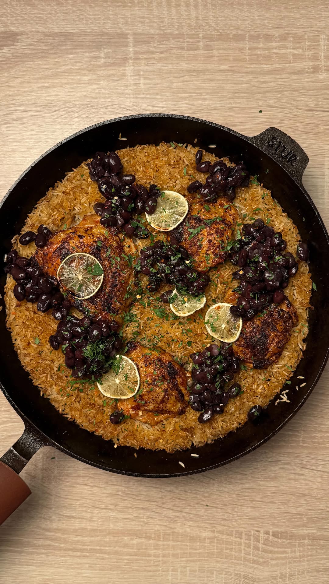 Oven-Baked Chicken Thighs with Lime Rice & Beans by Tanerxaydin