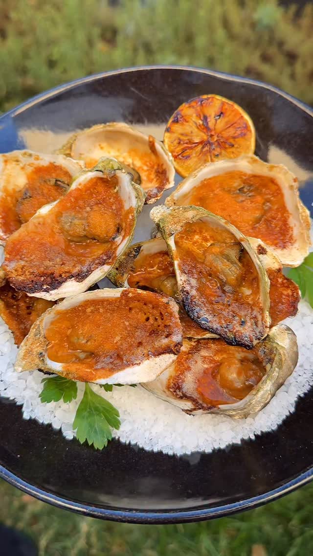 Charcoal-Grilled Oysters with Savory Butter Sauce by Munchieslabs