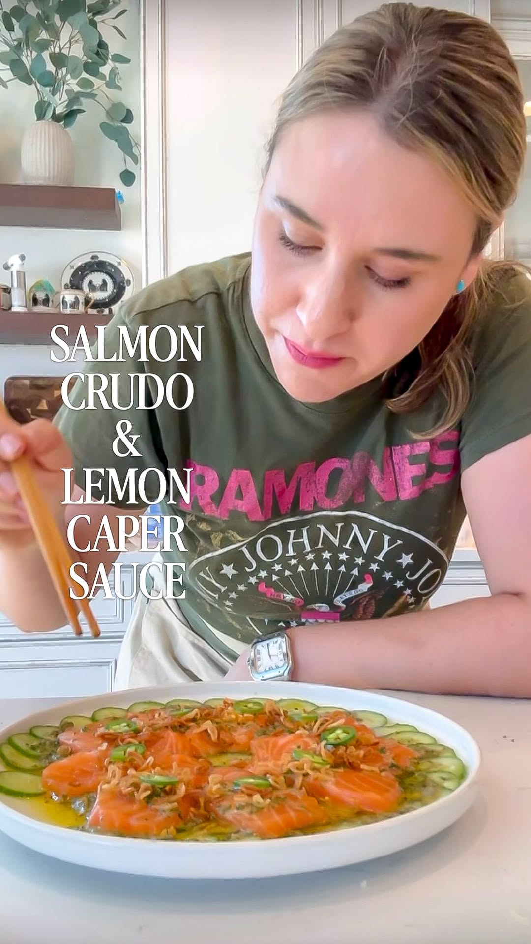 Salmon Crudo with Lemon Caper Sauce by Foodmymuse