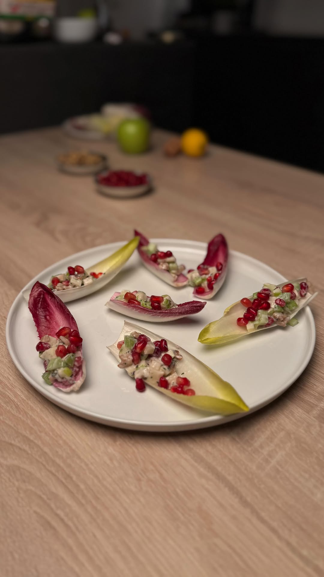 Waldorf Salad Chicory Bites with Pomegranate by Tanerxaydin