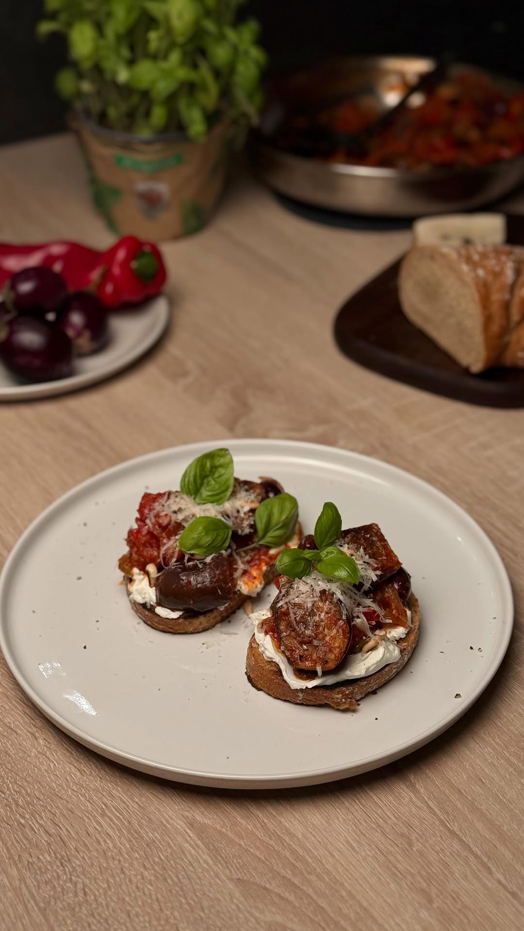 Caponata Toast with Labneh and Pecorino by Tanerxaydin