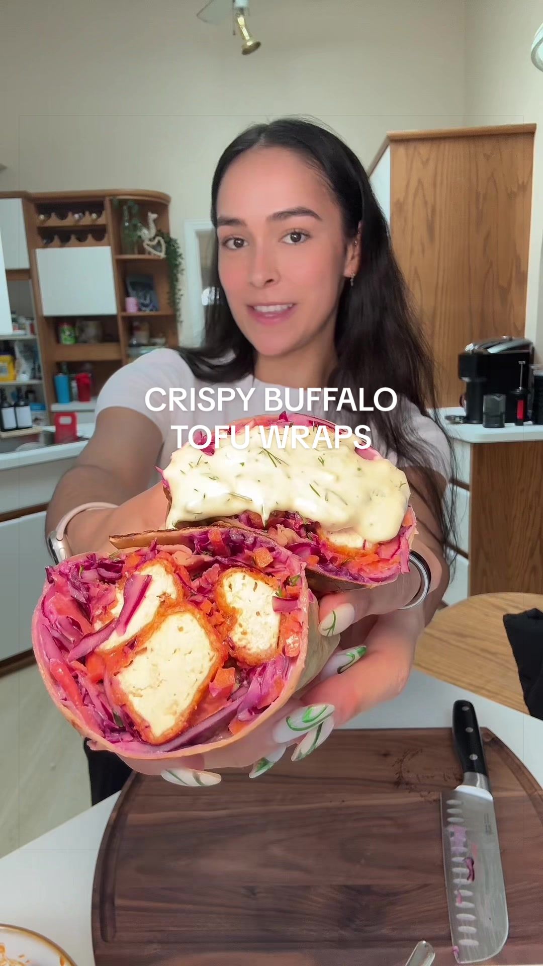 Crispy Buffalo Tofu Wraps with Vegan Ranch by Kiramukerji