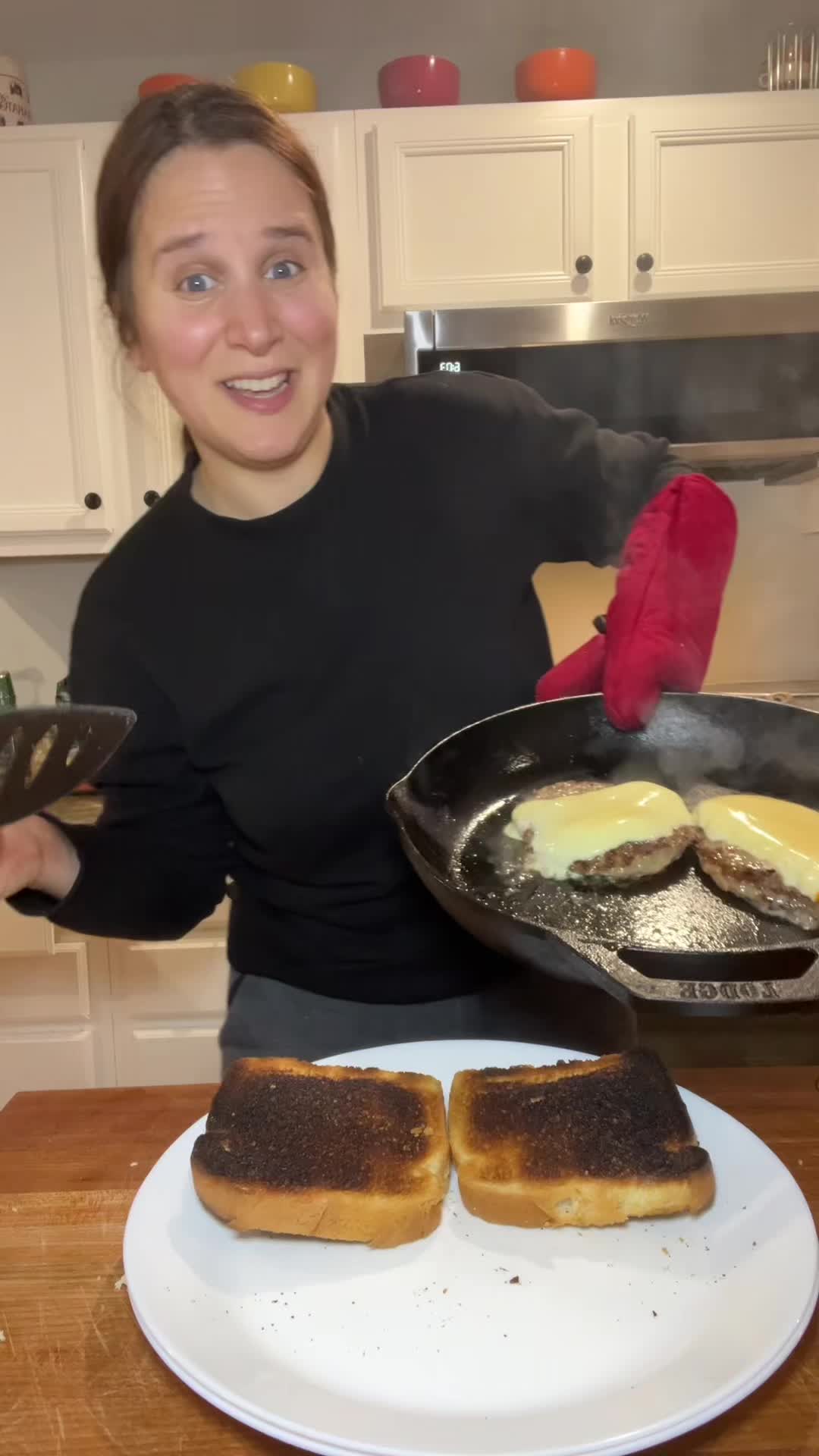 Toasted Sandwich Bread Cheeseburger by Joannamiss2