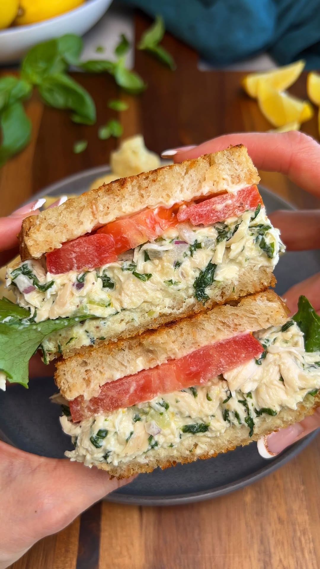 Lemon Basil Chicken Salad by Kalefornia Kravings