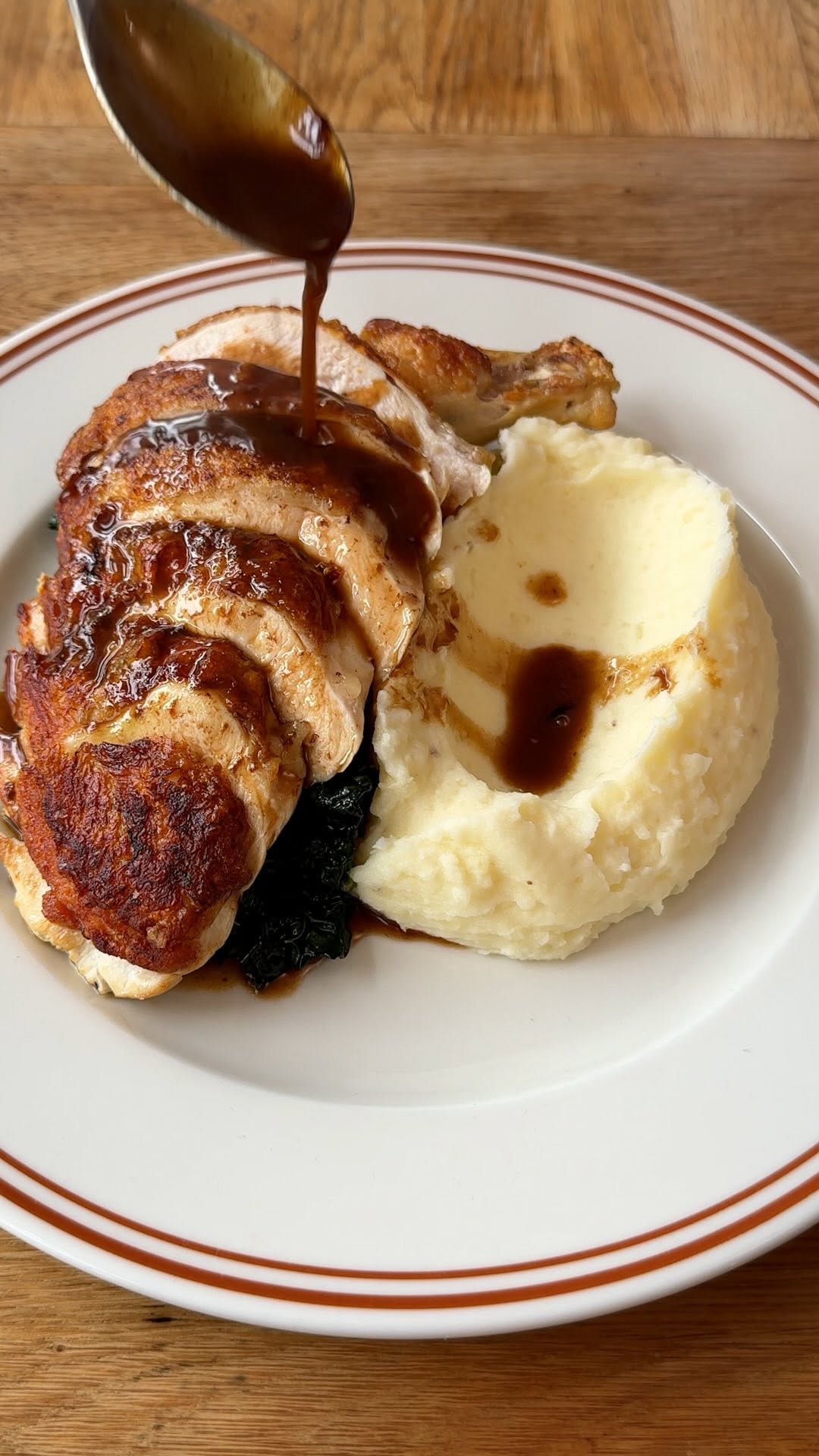 Roast Chicken, Mash & Black Garlic Gravy by Finn Tonry
