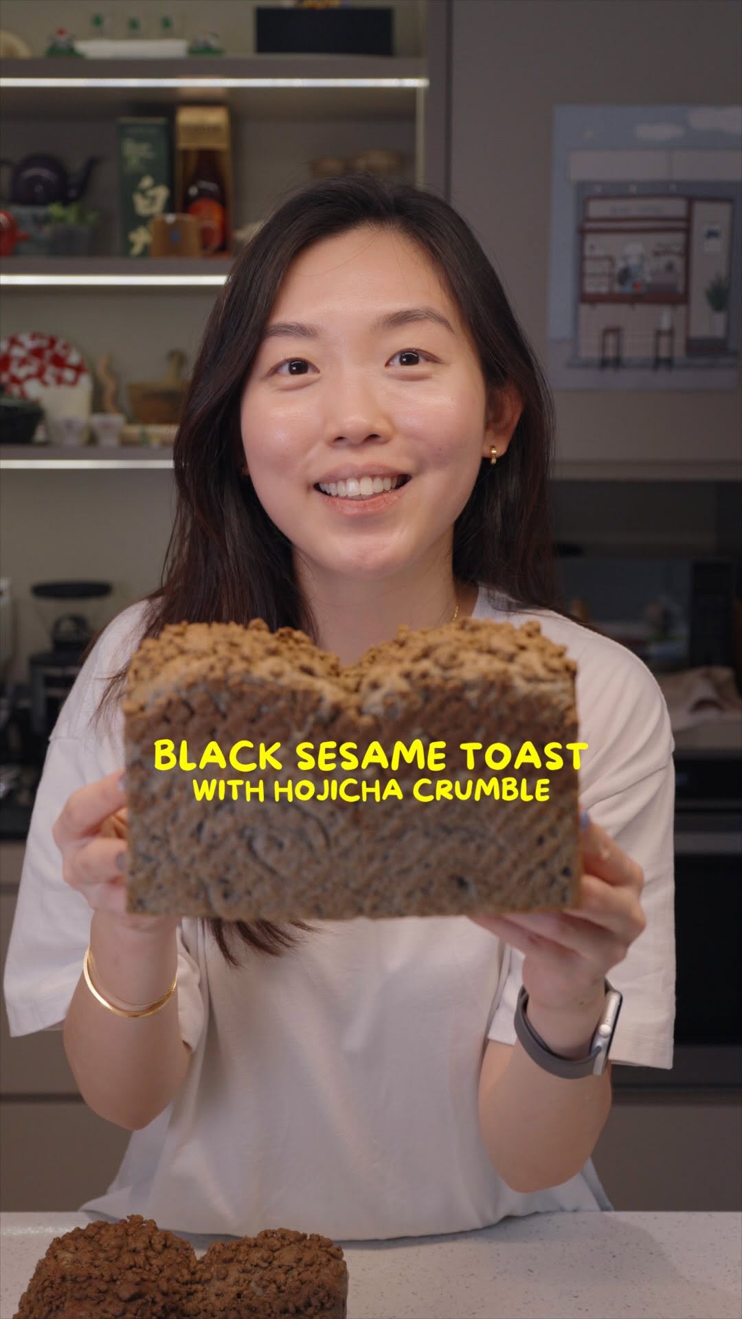 Black Sesame Hojicha Toast by Aflouryspace