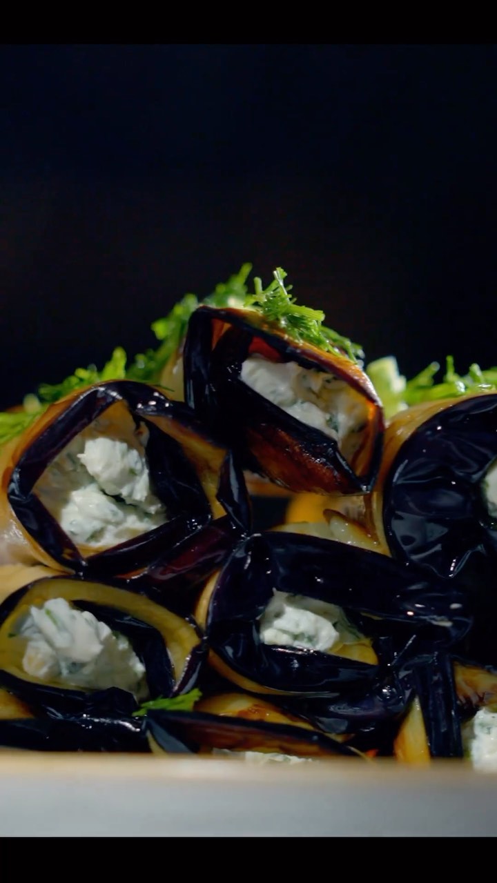 Creamy Walnut and Herb Eggplant Rolls by Diana Malbertfood