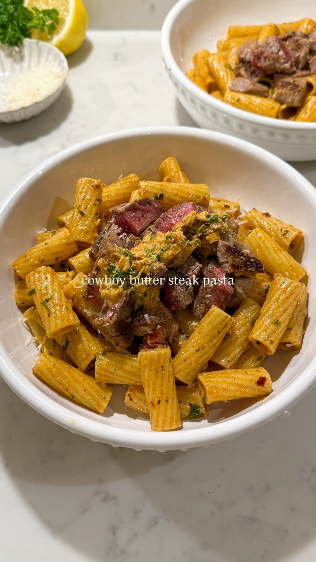 Cowboy Butter Steak Pasta by Foodieholly