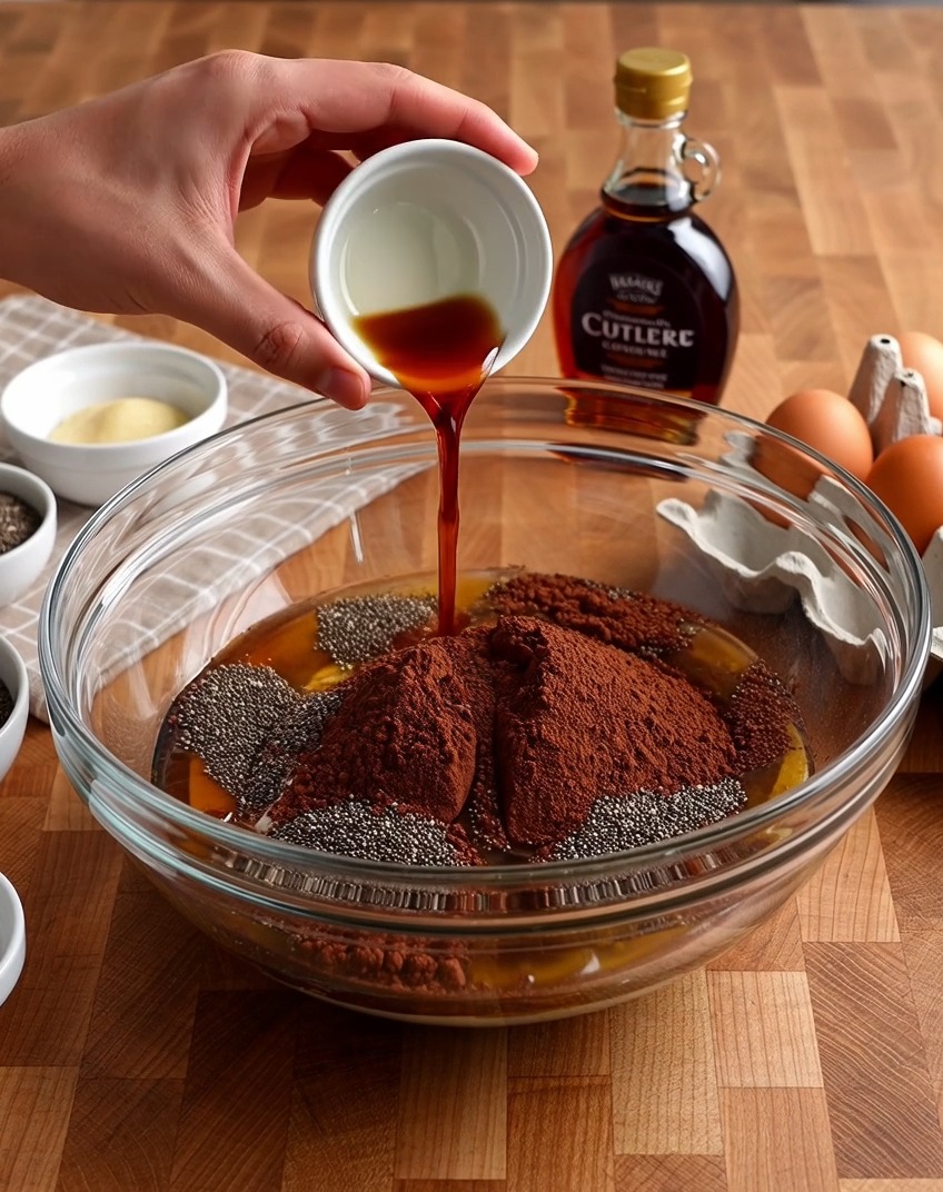 Flourless Black Cocoa Chia Greek Yogurt Cake by Recipes With Mia