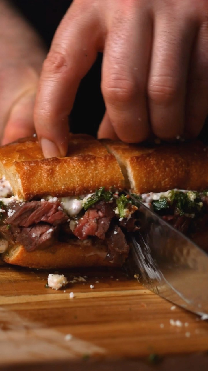 Skirt Steak Chimichurri Sandwich by Donaldo Cooks