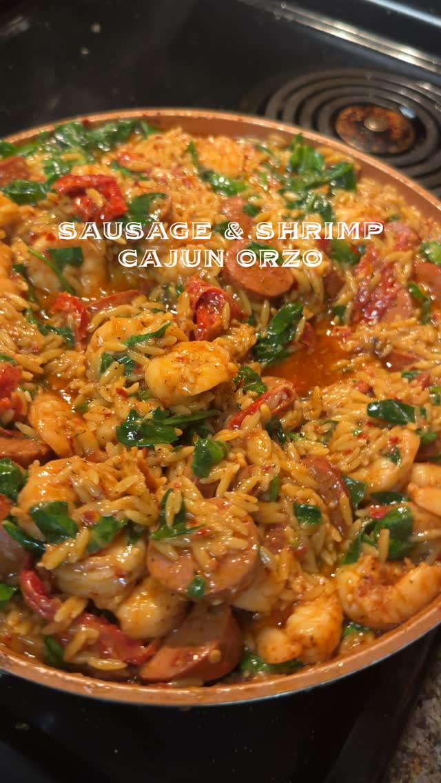Creamy Cajun Shrimp and Sausage Orzo by Vansandsach