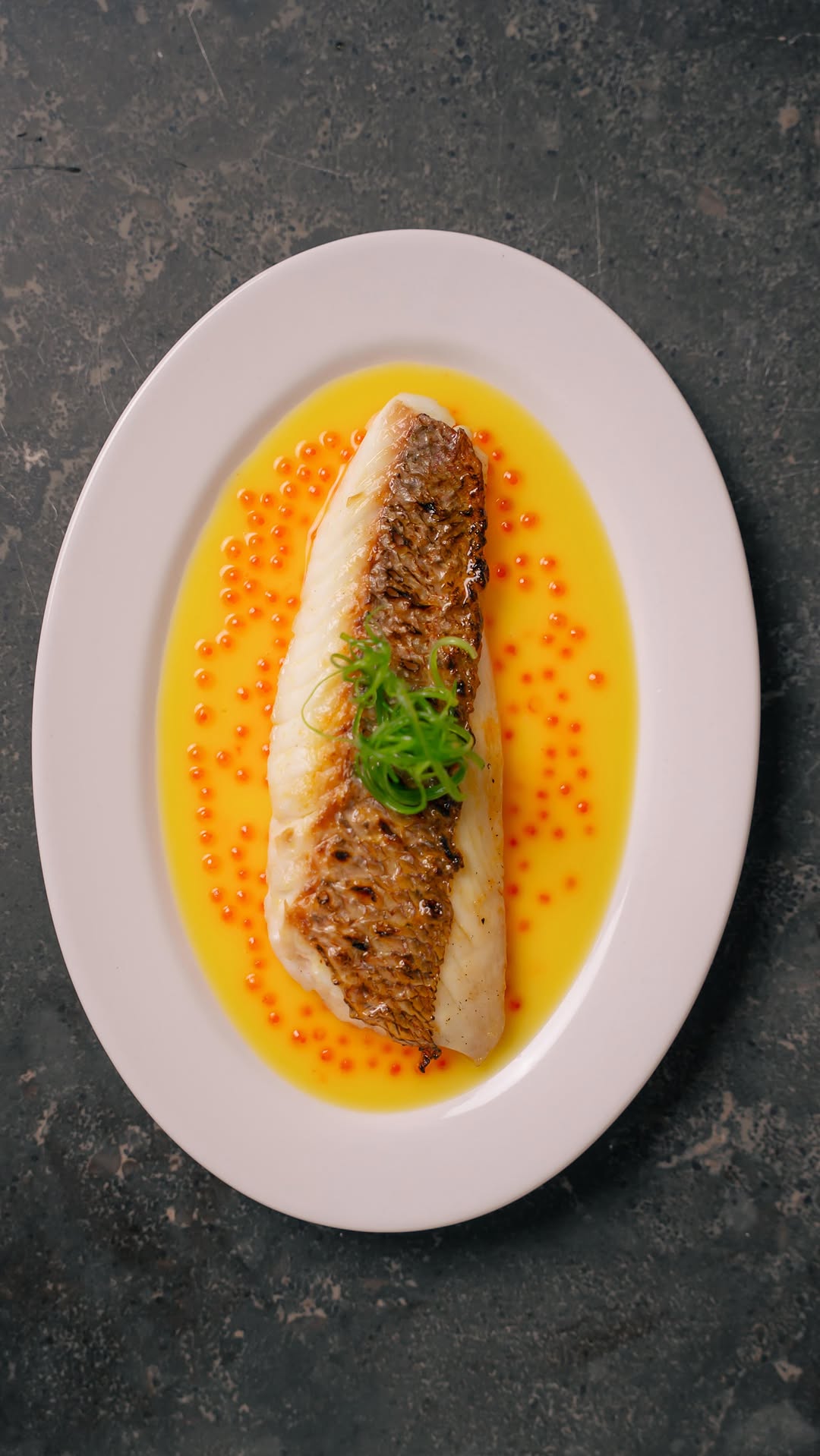 Hibachi Grilled Snapper with Ikura Beurre Blanc by Oishimate