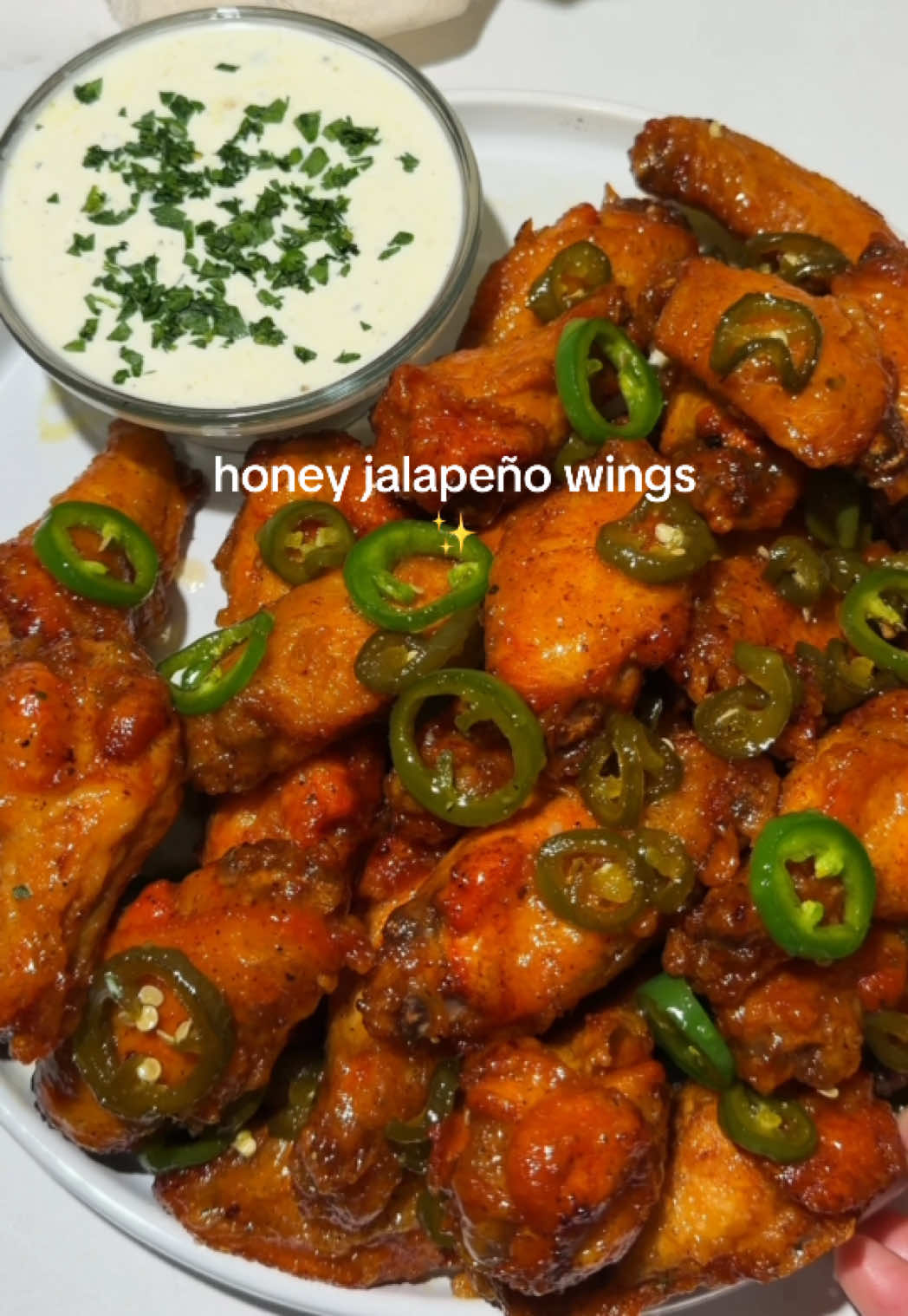 Crispy Honey Jalapeño Wings With Ranch by Thesapor