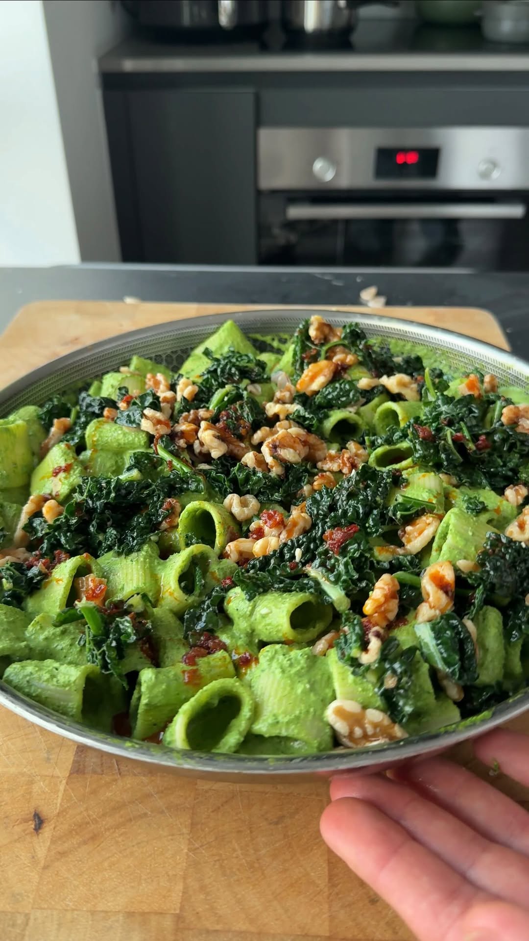 Fiber-Maxing Walnut and Kale Pesto Rigatoni by Sepps