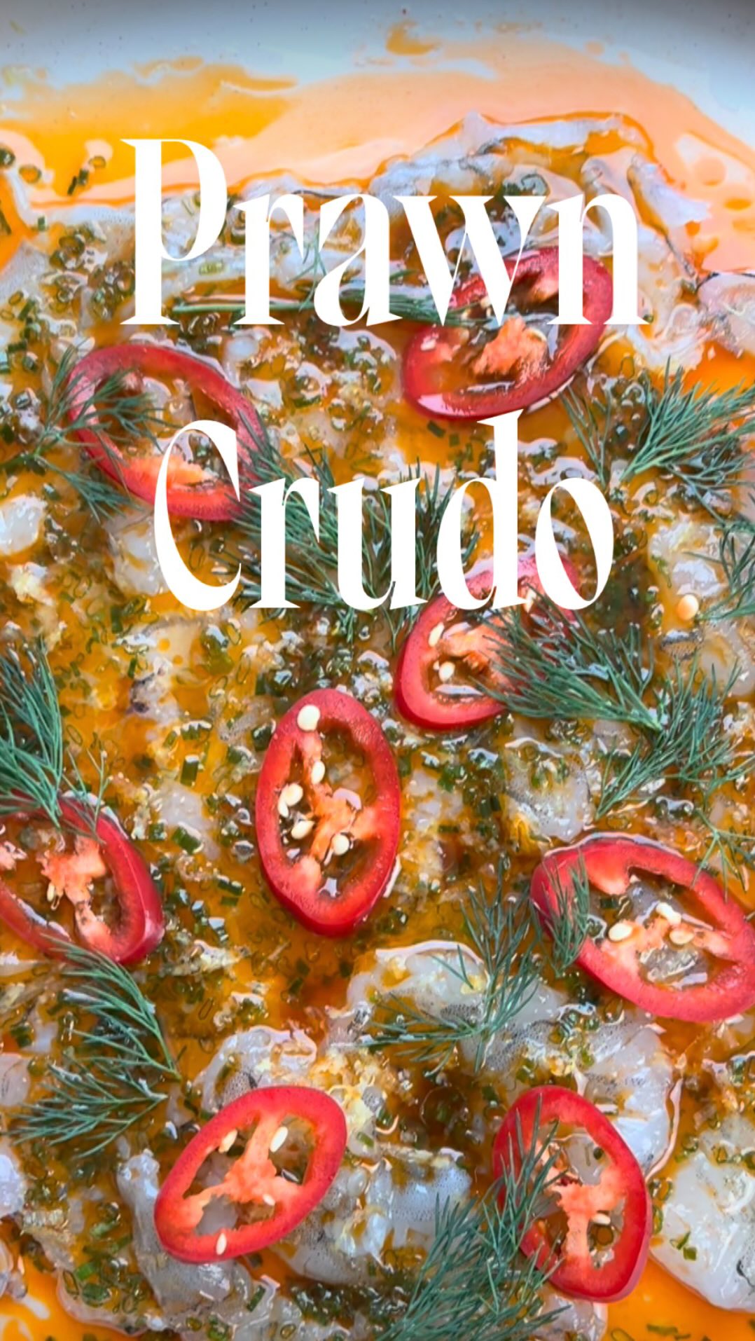 Prawn Crudo with Tomato Oil by Jsharpchef