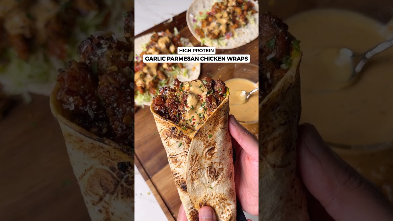 Crispy Garlic Parmesan Chicken Wraps by Jalalsamfit