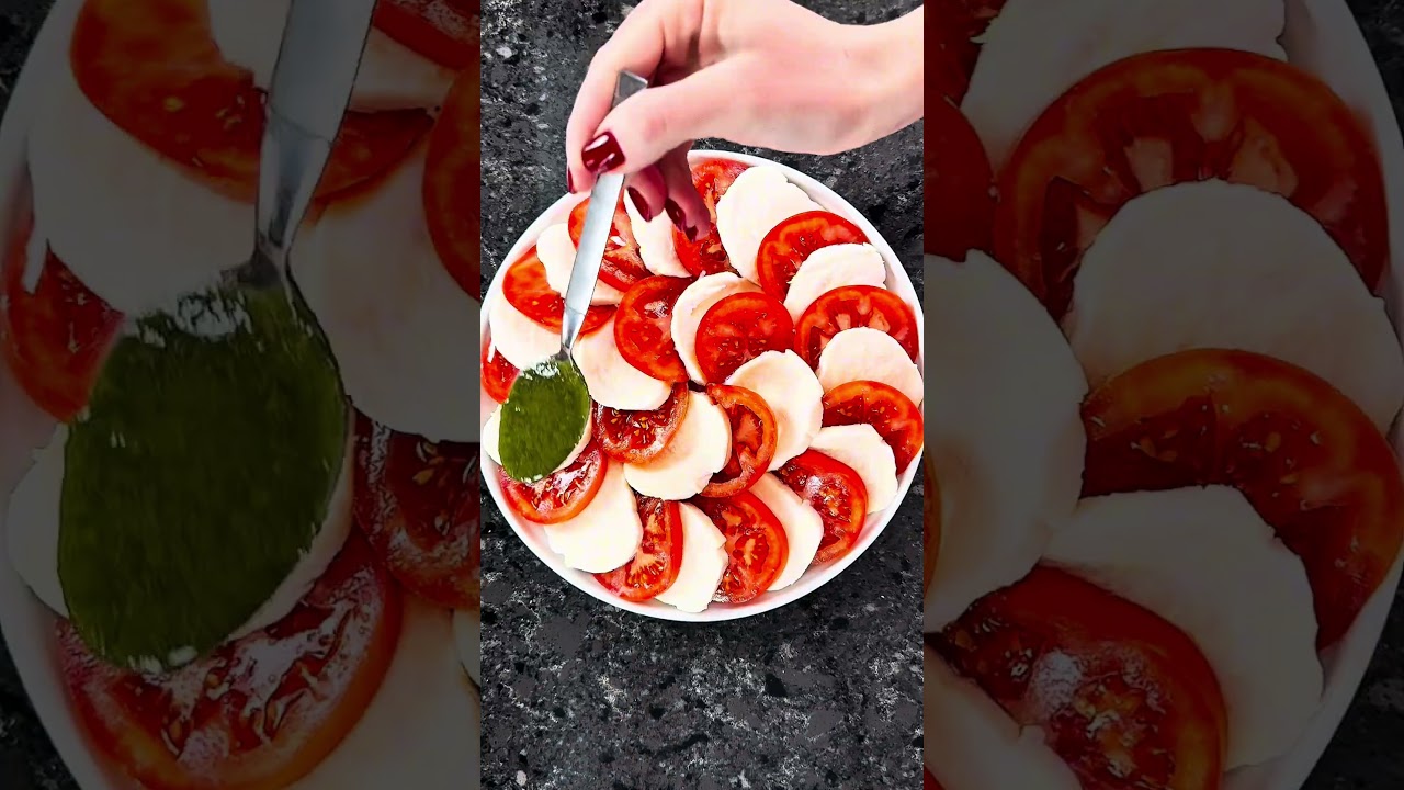 Basil Oil Caprese Salad by Foodallitaliana