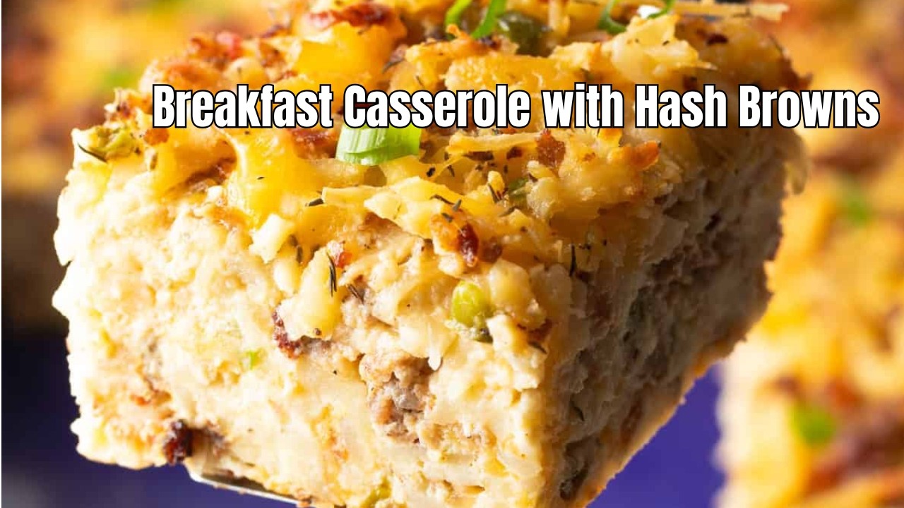 Breakfast Casserole with Hash Browns by A Spicy Perspective